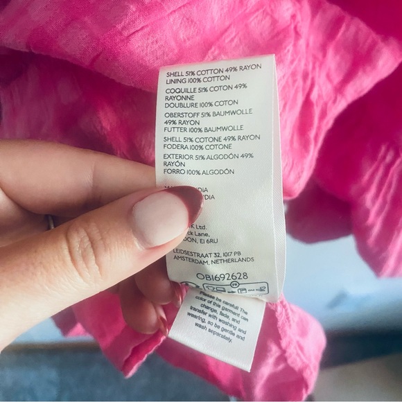 Pilcro by Anthropologie Pink Square-Neck Textured Babydoll Dress - Picture 15 of 15